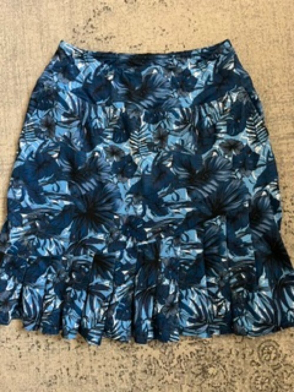 Pinspark Blue Floral Tropical Leaf Activewear Golf Tennis Pickleball Skorts M